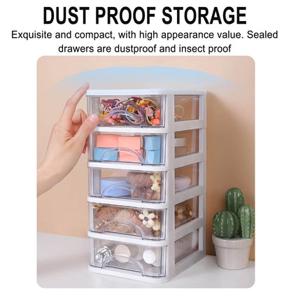 Clear Stackable Desktop Drawer Organizer, 5 Drawers, 11.4 in Tall - Image 5