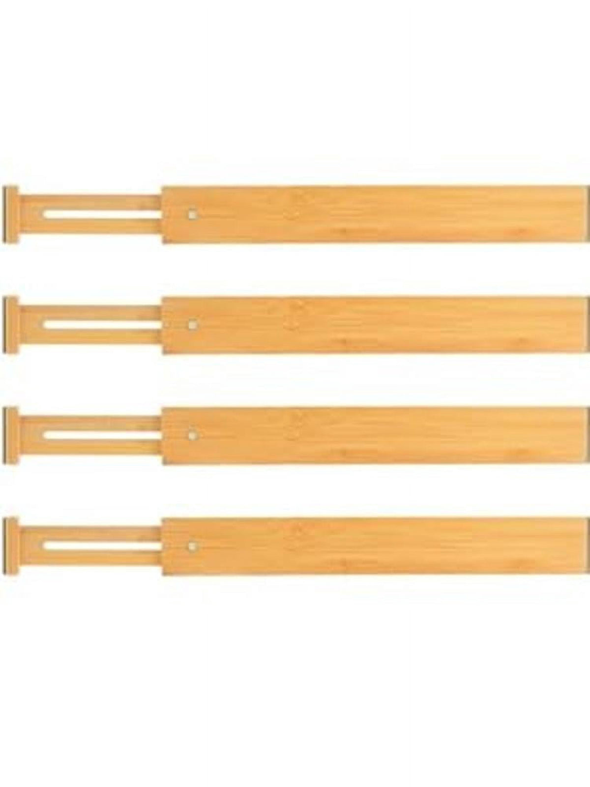 Adjustable Bamboo Drawer Dividers, 17-22 in Expandable Organizers, Set of 4 - Image 5