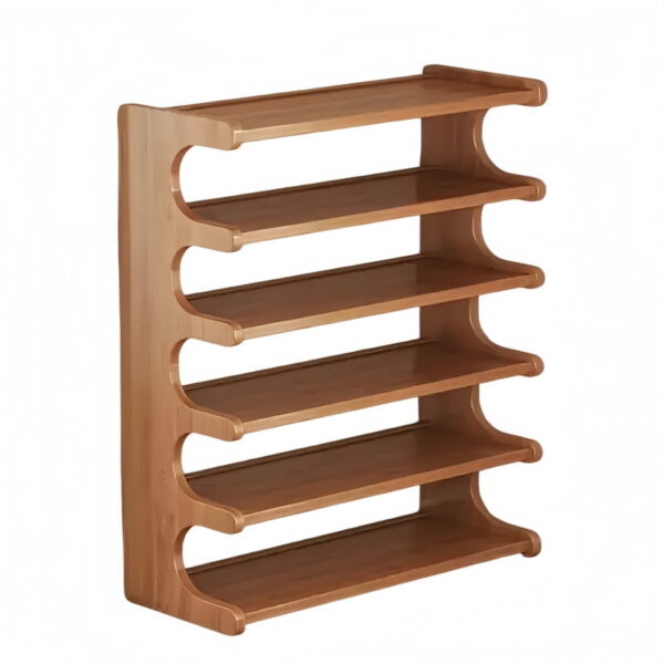 Six-Tier Bamboo Shoe Rack, Tall Freestanding Entryway Shelf