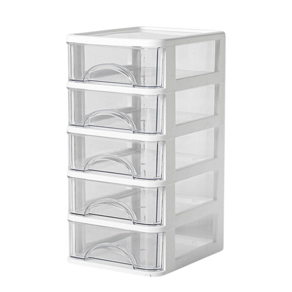 Clear Stackable Desktop Drawer Organizer, 5 Drawers, 11.4 in Tall